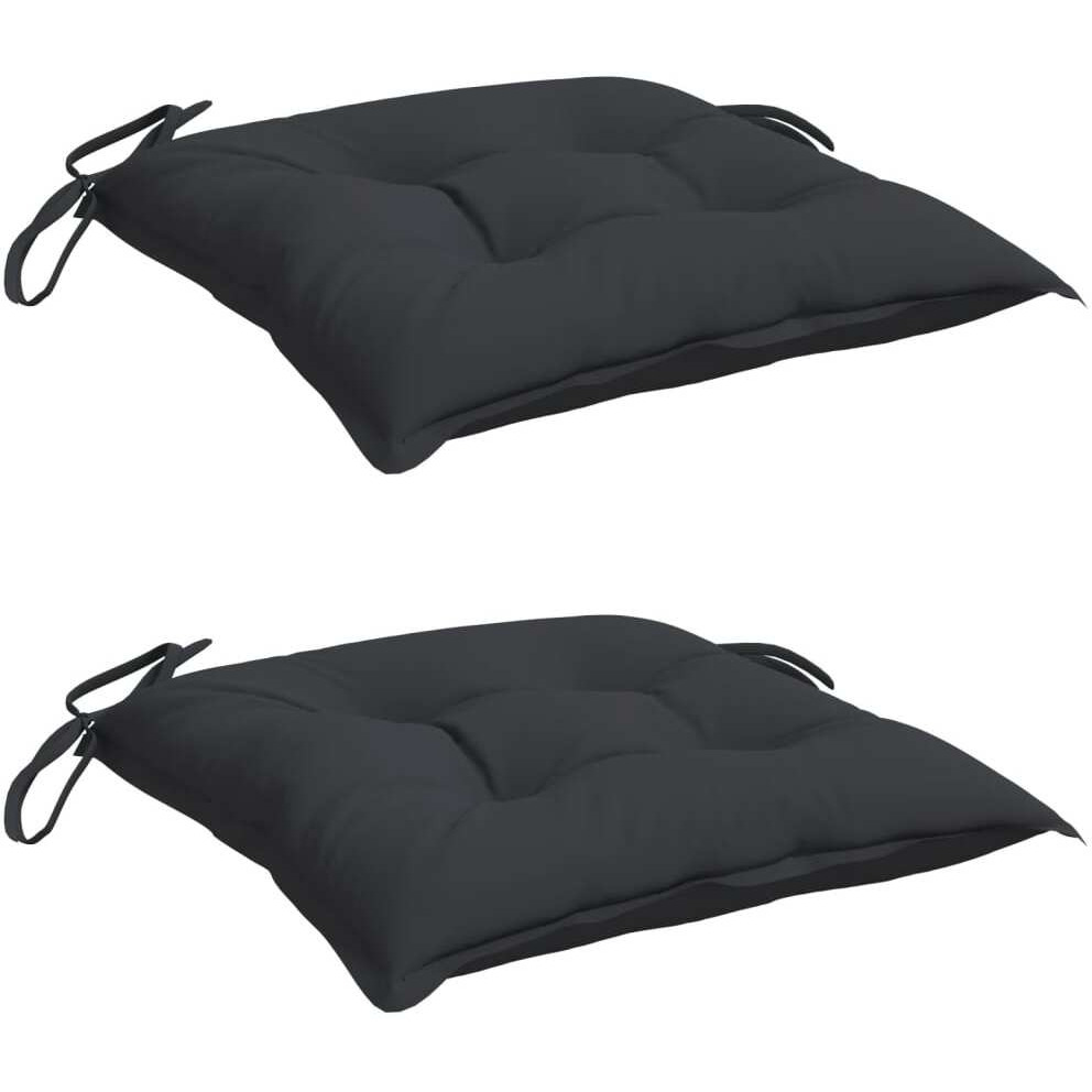 vidaXL Chair Cushions 2 pcs Black 15.&quot7x15.7&quotx2.8" Fabric
