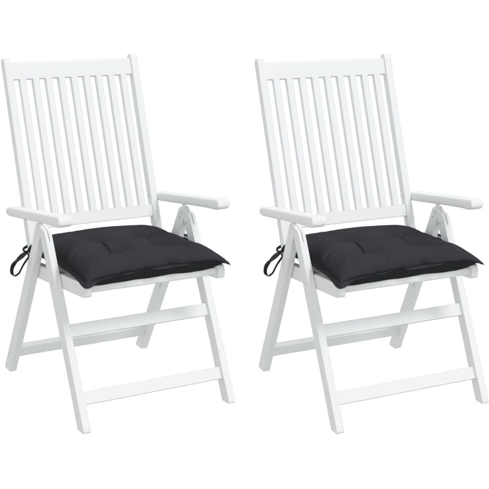 vidaXL Chair Cushions 2 pcs Black 15.&quot7x15.7&quotx2.8" Fabric