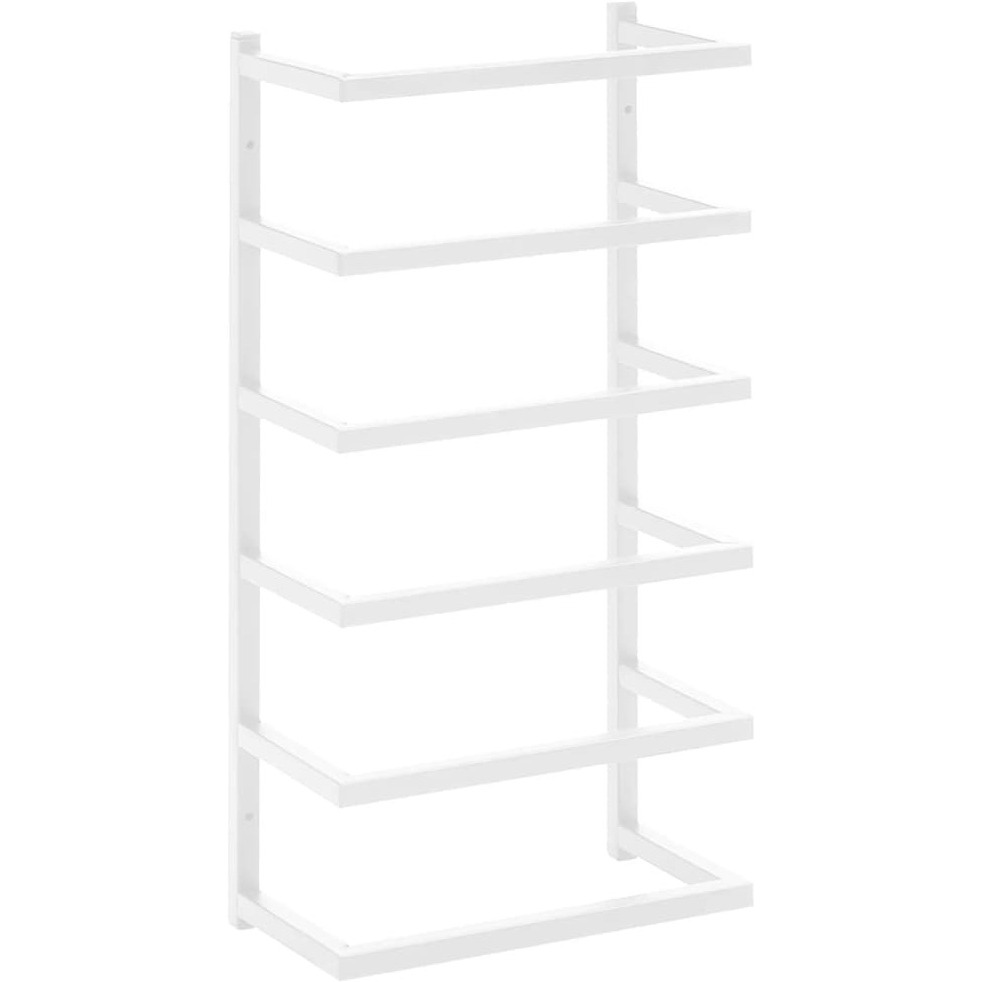 vidaXL Towel Rack White 9.4&quotx4.7&quotx18.9" Steel