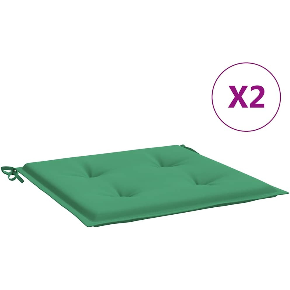 vidaXL Garden Chair Cushions 2 pcs Green 15.7&quotx15.7&quotx1.2" Fabric