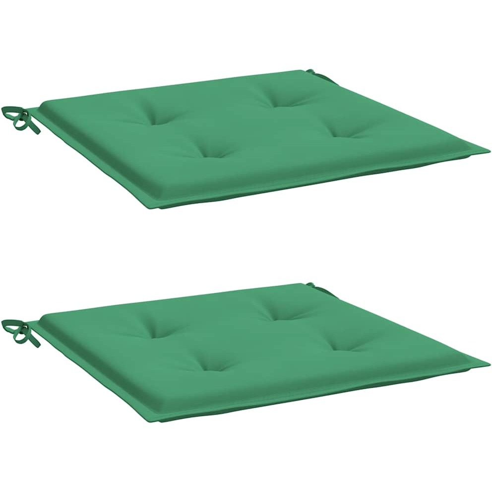 vidaXL Garden Chair Cushions 2 pcs Green 15.7&quotx15.7&quotx1.2" Fabric