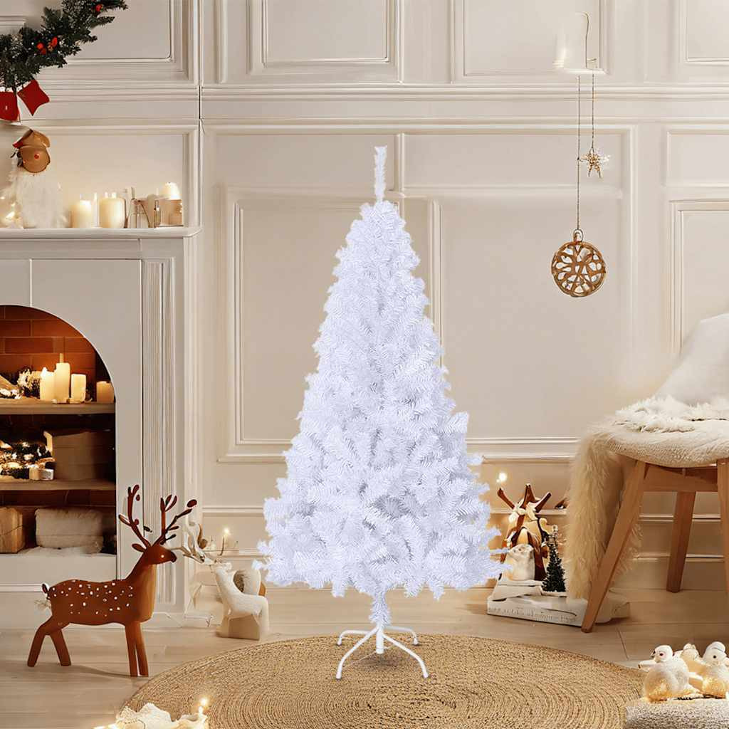 vidaXL Artificial Christmas Tree with Thick Branches White 4 ft PVC