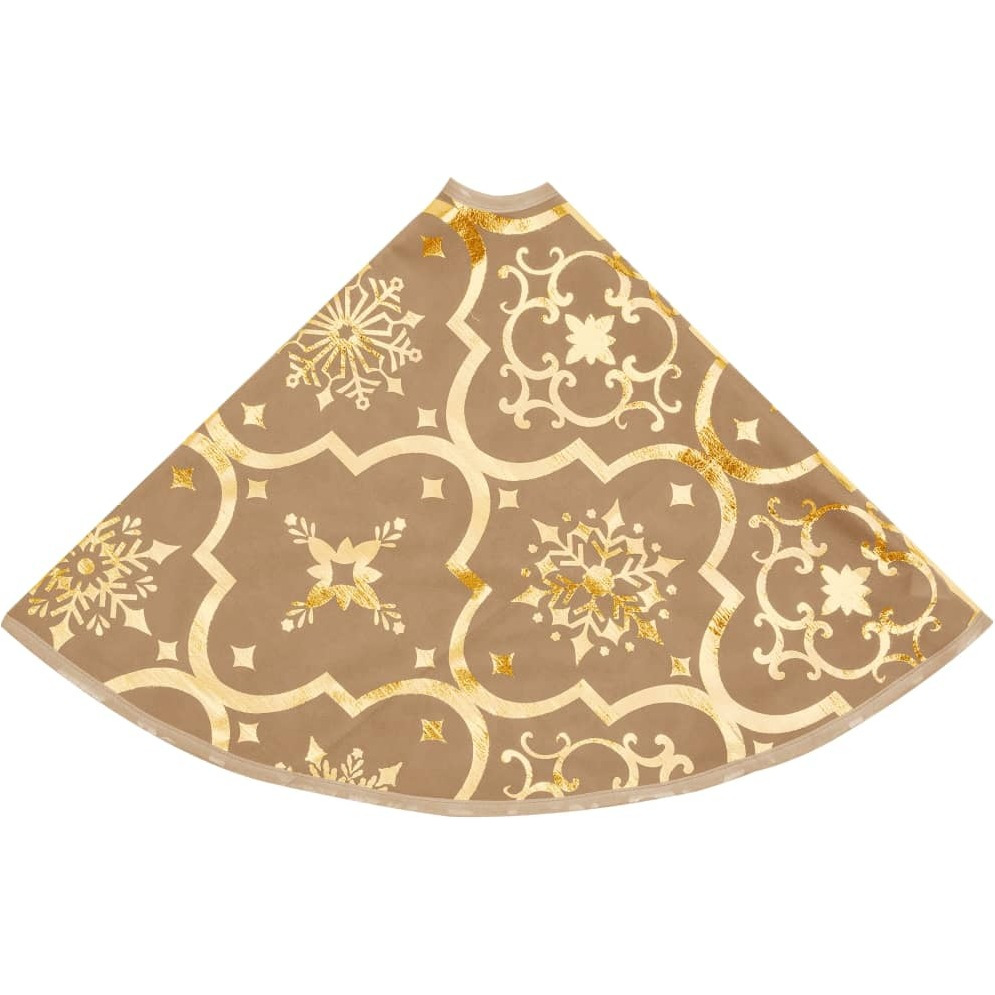 vidaXL Luxury Christmas Tree Skirt with Sock Yellow 4 ft Fabric
