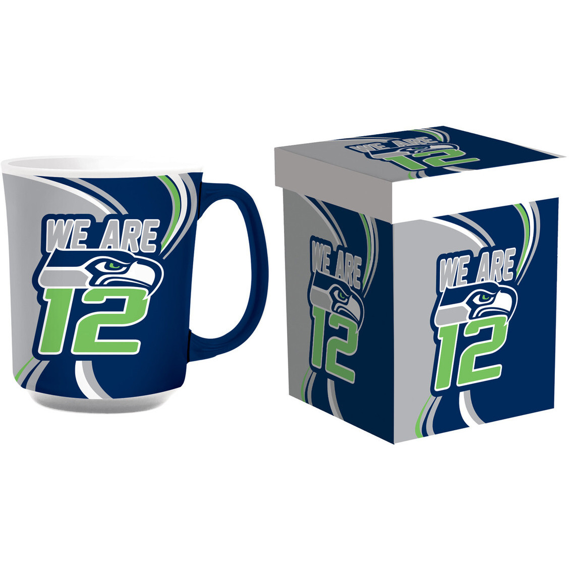 Seattle Seahawks Coffee Mug 14oz Ceramic with Matching Box