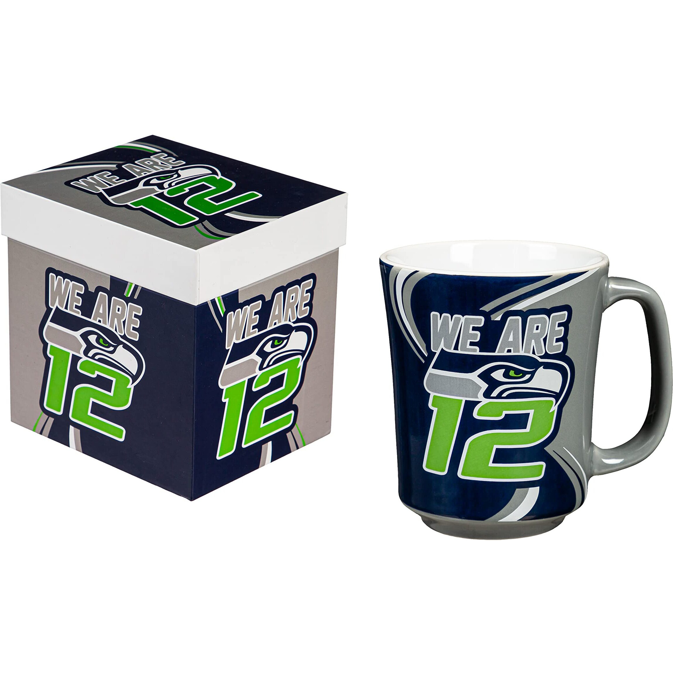 Seattle Seahawks Coffee Mug 14oz Ceramic with Matching Box