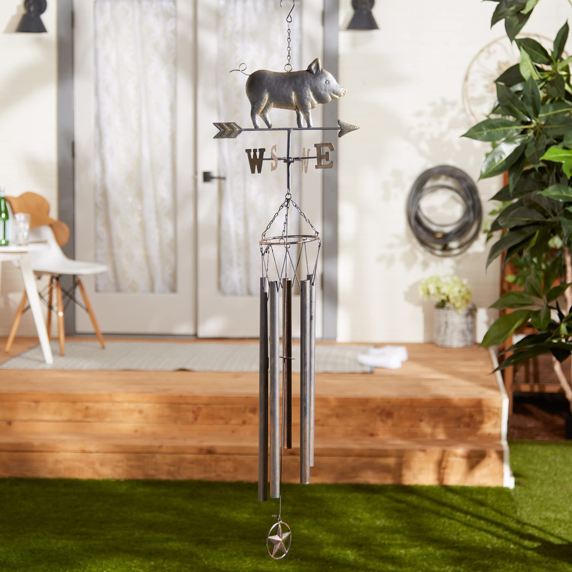 WEATHERVANE WIND CHIME - IRON PIG