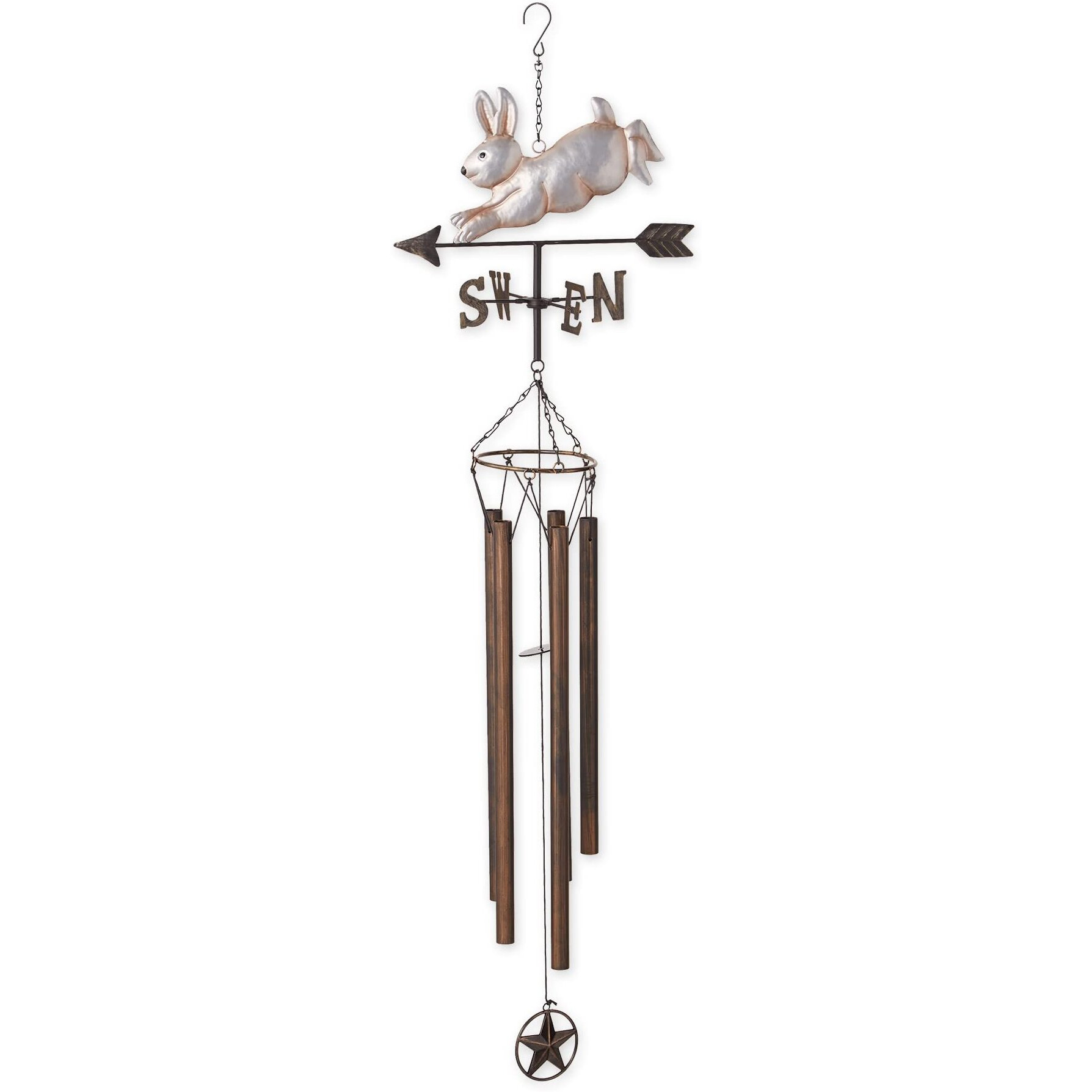 WEATHERVANE WIND CHIME - SILVER BUNNY