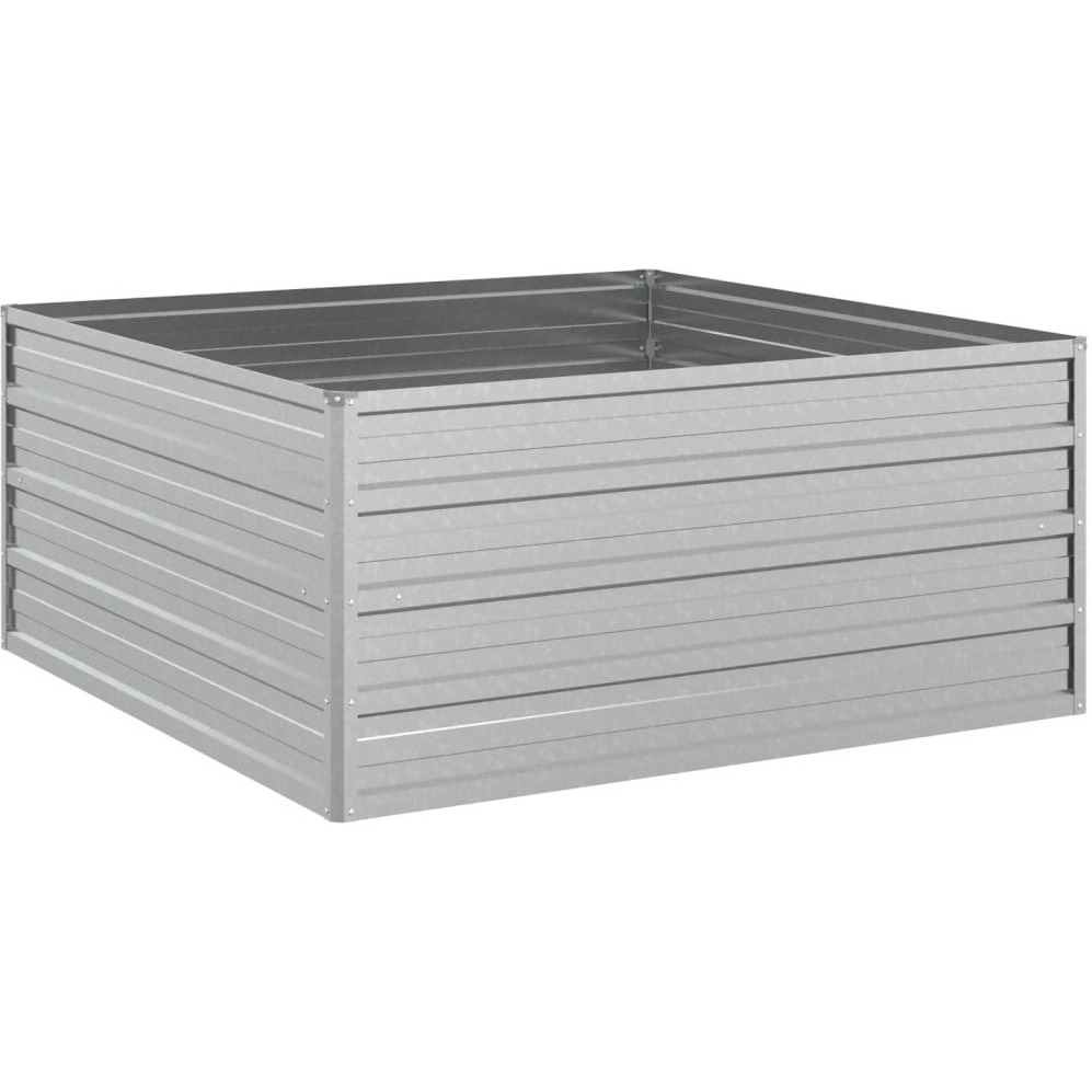 vidaXL Garden Raised Bed 39.4&quotx39.4&quotx17.7" Galvanized Steel Silver