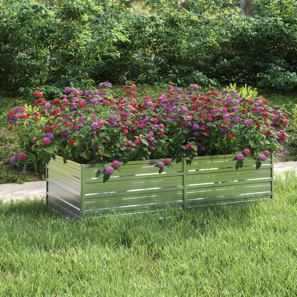 vidaXL Garden Raised Bed 63&quotx31.5&quotx17.7" Galvanized Steel Silver