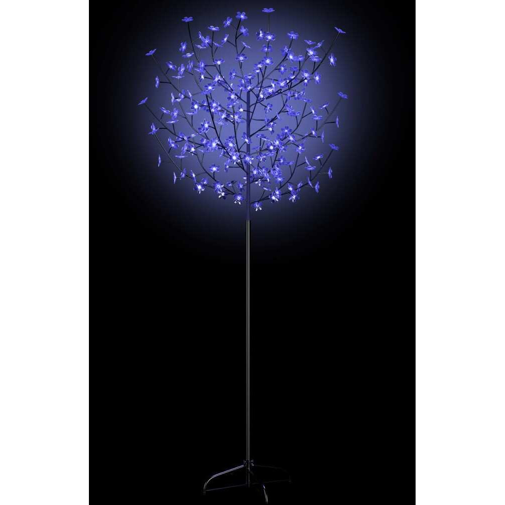 vidaXL Christmas Tree 200 LEDs Blue White Light Cherry Blossom 6 ft