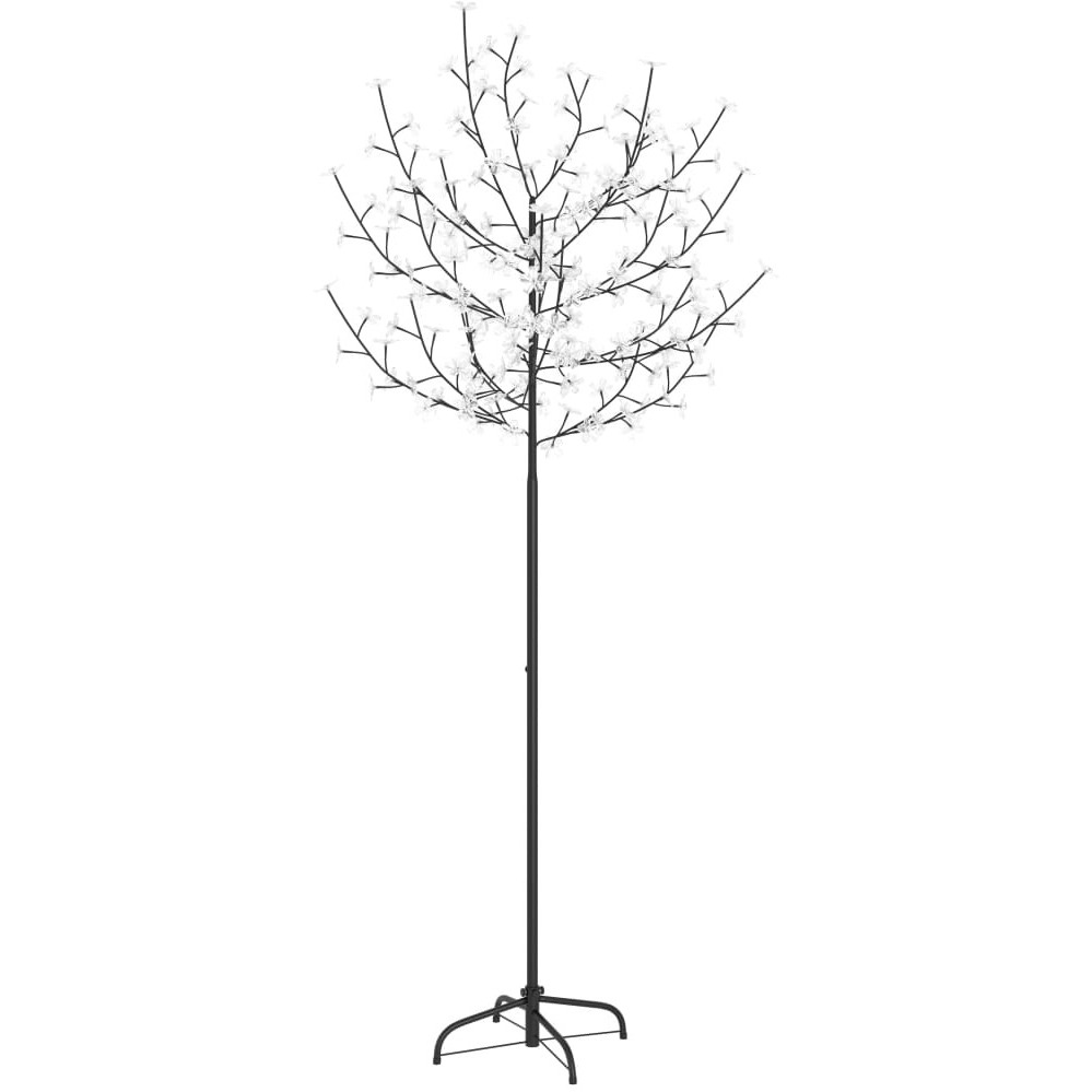 vidaXL Christmas Tree 200 LEDs Blue White Light Cherry Blossom 6 ft