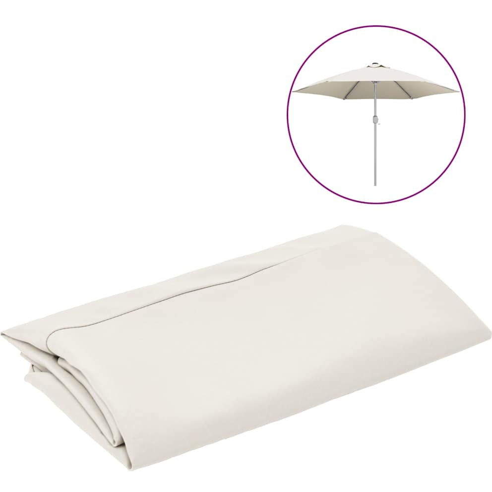 vidaXL Replacement Fabric for Outdoor Parasol Sand White 118.1