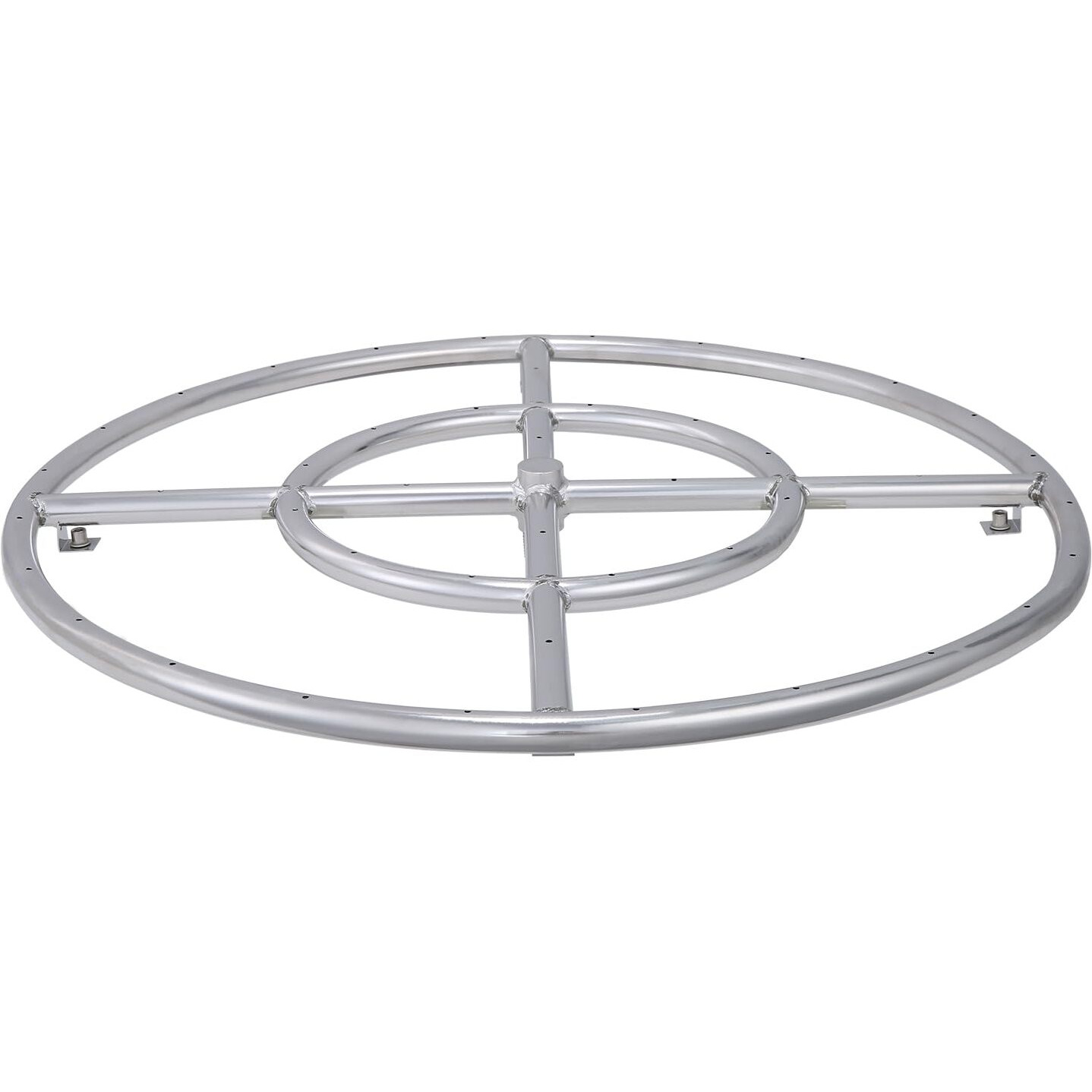 VEVOR 24 inch Round Drop-in Fire Pit Pan, Stainless Steel Fire Pit Burner, Natural & Propane Gas Fire Pan 92,000 BTU, for Indoor or Outdoor Use