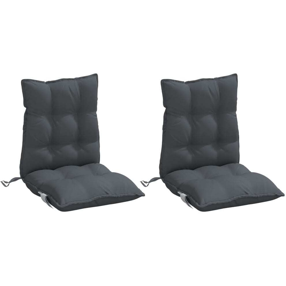 vidaXL Lowback Chair Cushions 2 pcs Anthracite Oxford Fabric