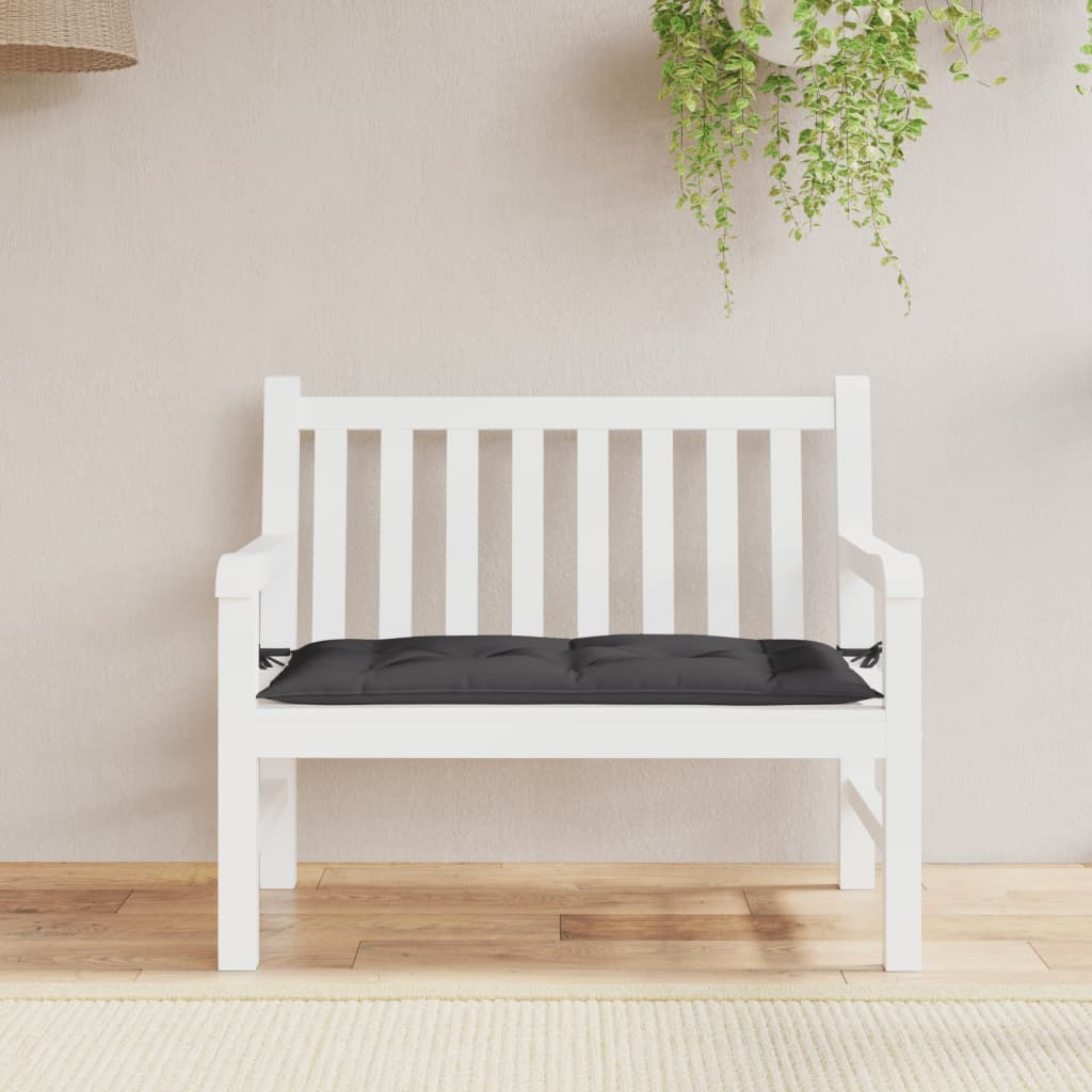 vidaXL Garden Bench Cushion Black 43.3x19.7x2.8 Oxford Fabric