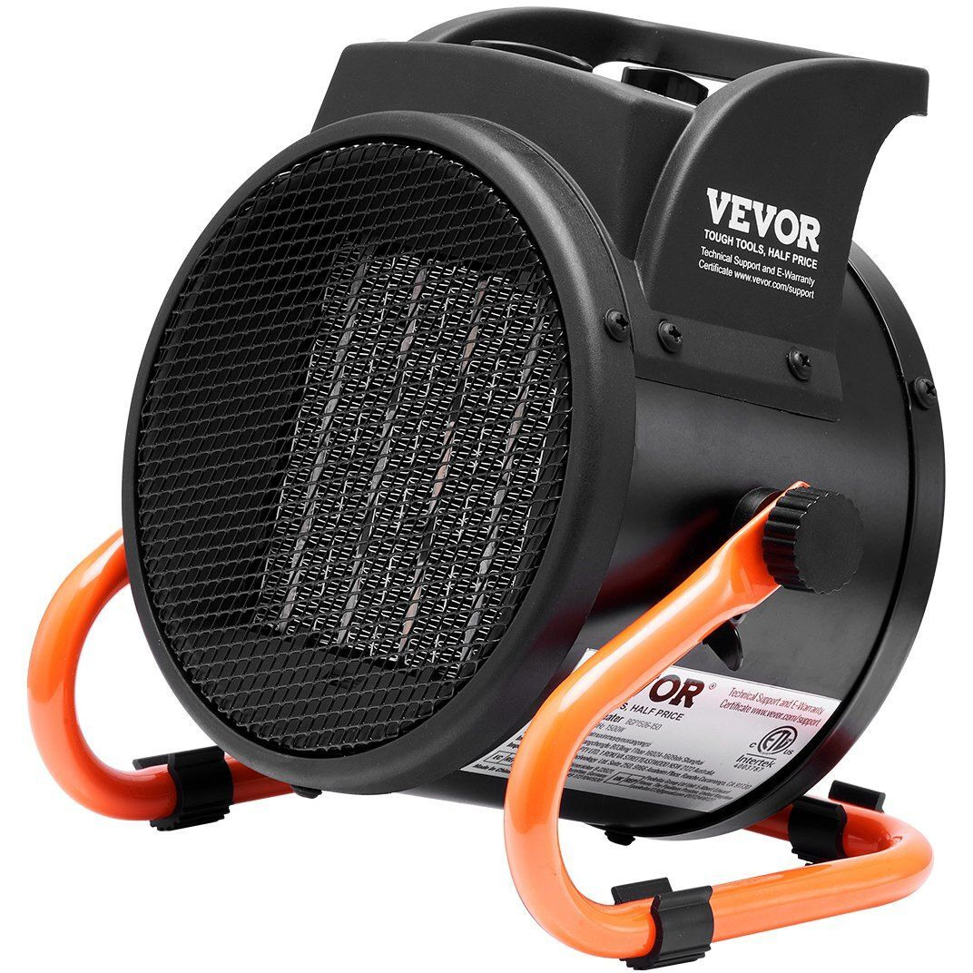 VEVOR Greenhouse Heater with Thermostat, 1500W PTC Fast Heating with Overheat Protection, 3-Speed Setting Small Grow Tent Heater, Electric Portable Heater Fan for Green House, Flower Room, Workplace