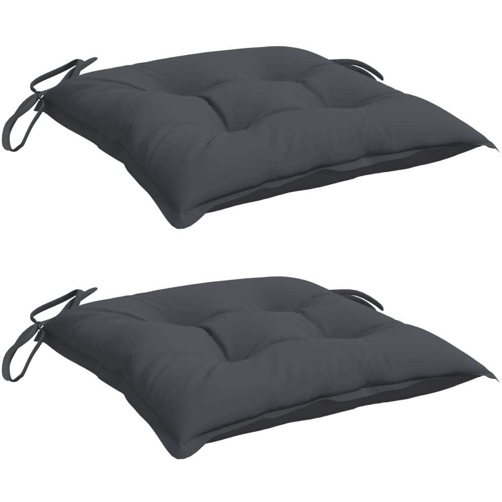 vidaXL Chair Cushions 2 pcs Anthracite 15.7x15.7x2.8 Oxford Fabric