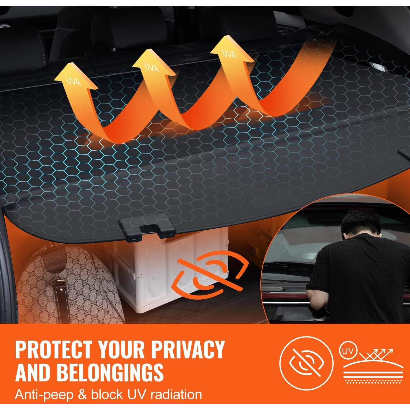 VEVOR Retractable Cargo Cover for Mazda CX-5 2017-2024 Upgraded Rear Trunk Cover
