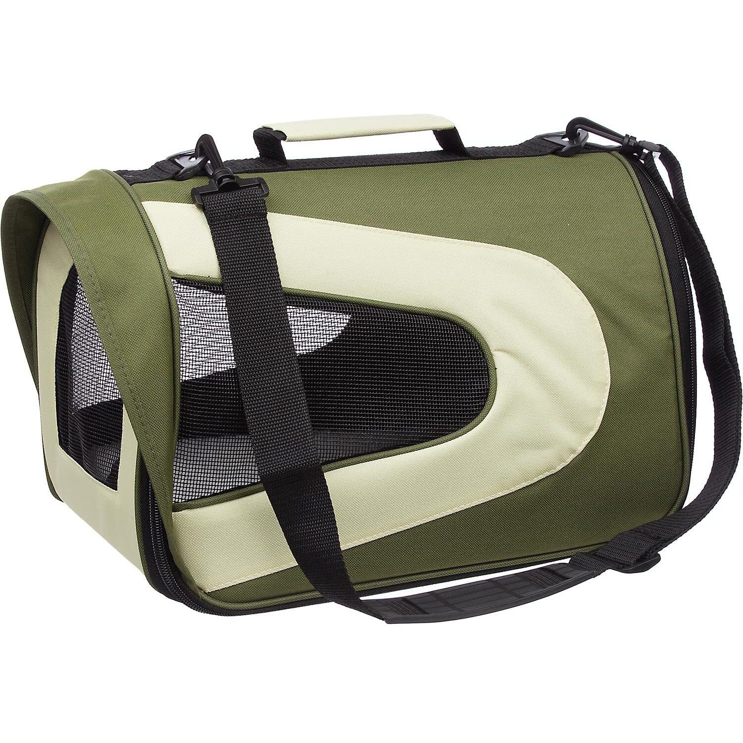 Airline Approved Folding Zippered Sporty Mesh Pet Carrier(D0102H70XTV.)