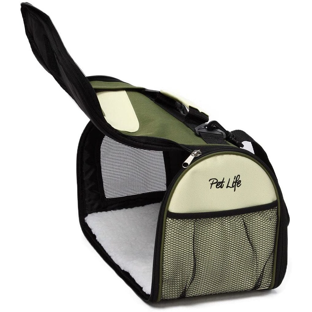 Airline Approved Folding Zippered Sporty Mesh Pet Carrier(D0102H70XTV.)
