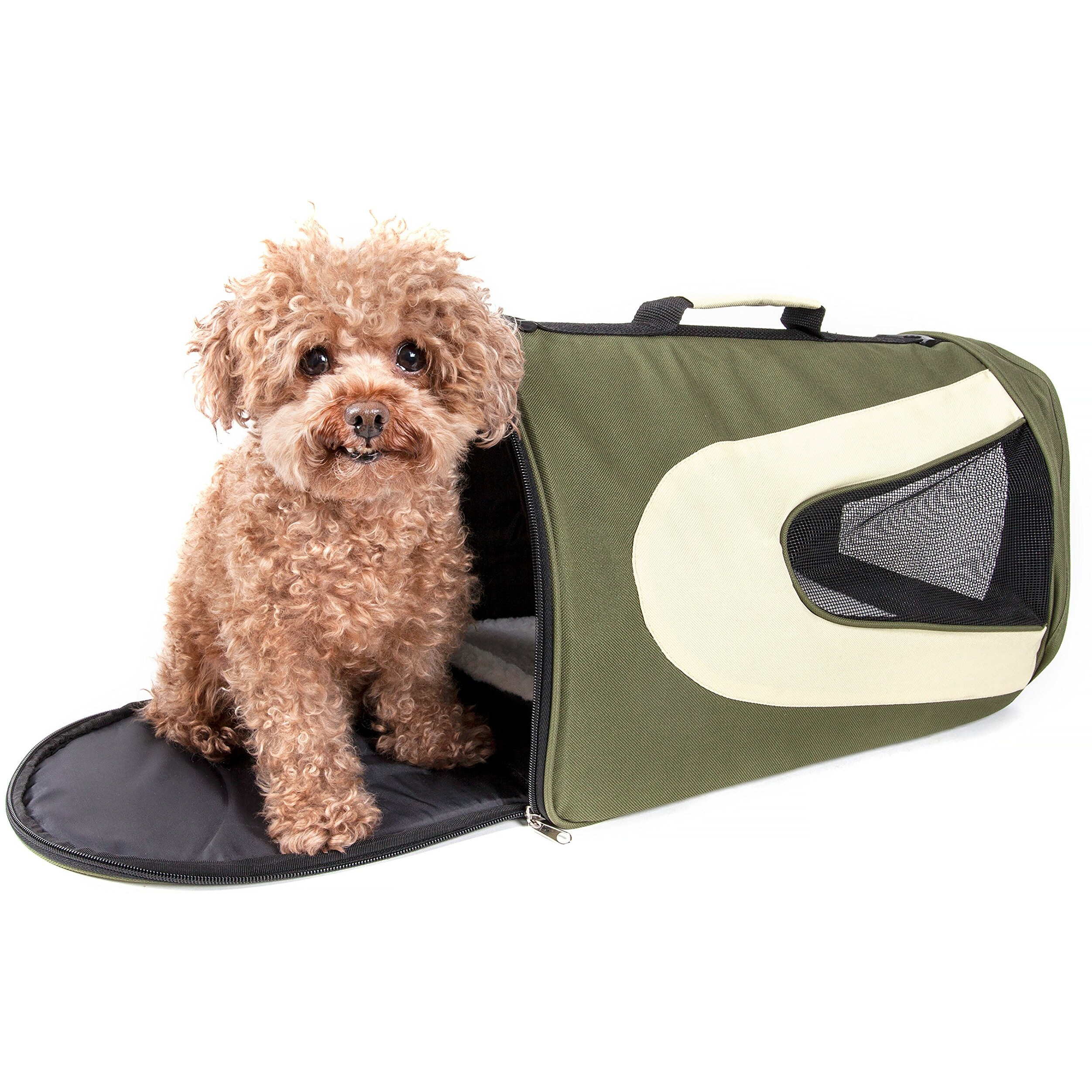 Airline Approved Folding Zippered Sporty Mesh Pet Carrier(D0102H70XTA.)