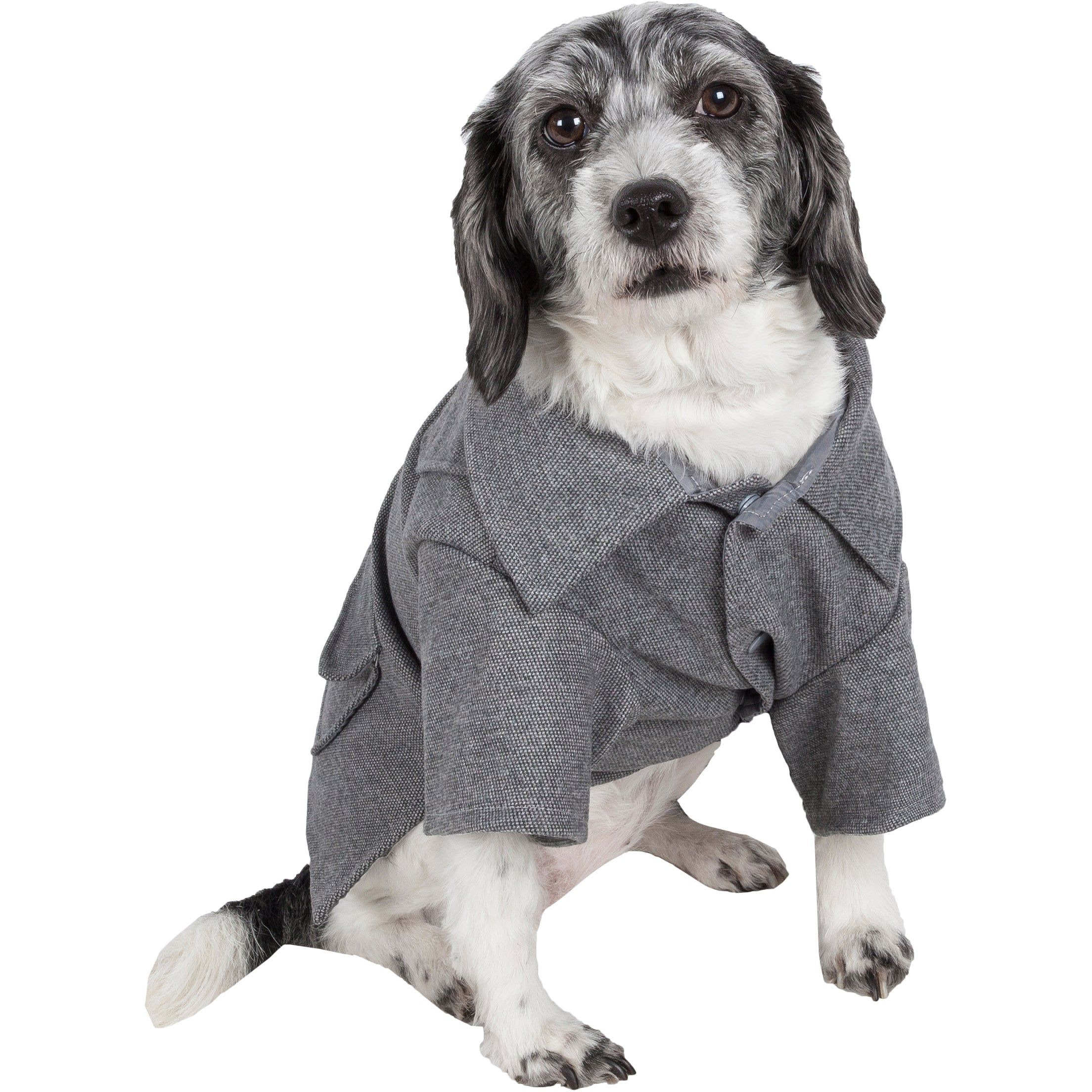 Military Static Rivited Fashion Collared Wool Pet Coat(D0102H7LL3U.)