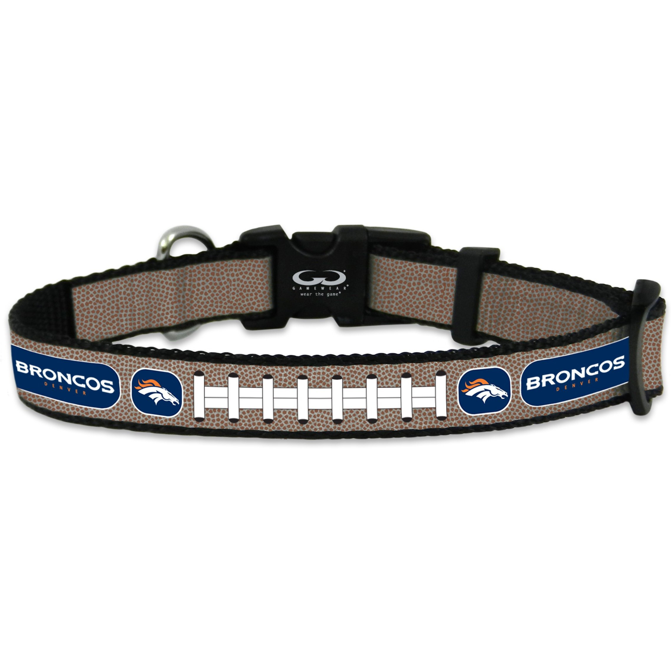 Denver Broncos Pet Collar Reflective Football Size Small CO