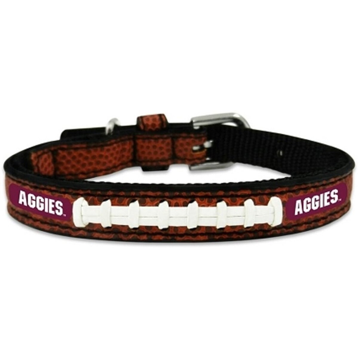 Texas A&M Aggies Pet Collar Leather Classic Football Size Toy CO