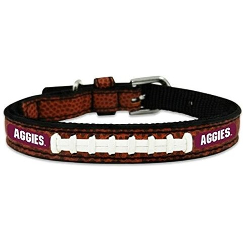 Texas A&M Aggies Pet Collar Leather Classic Football Size Toy CO