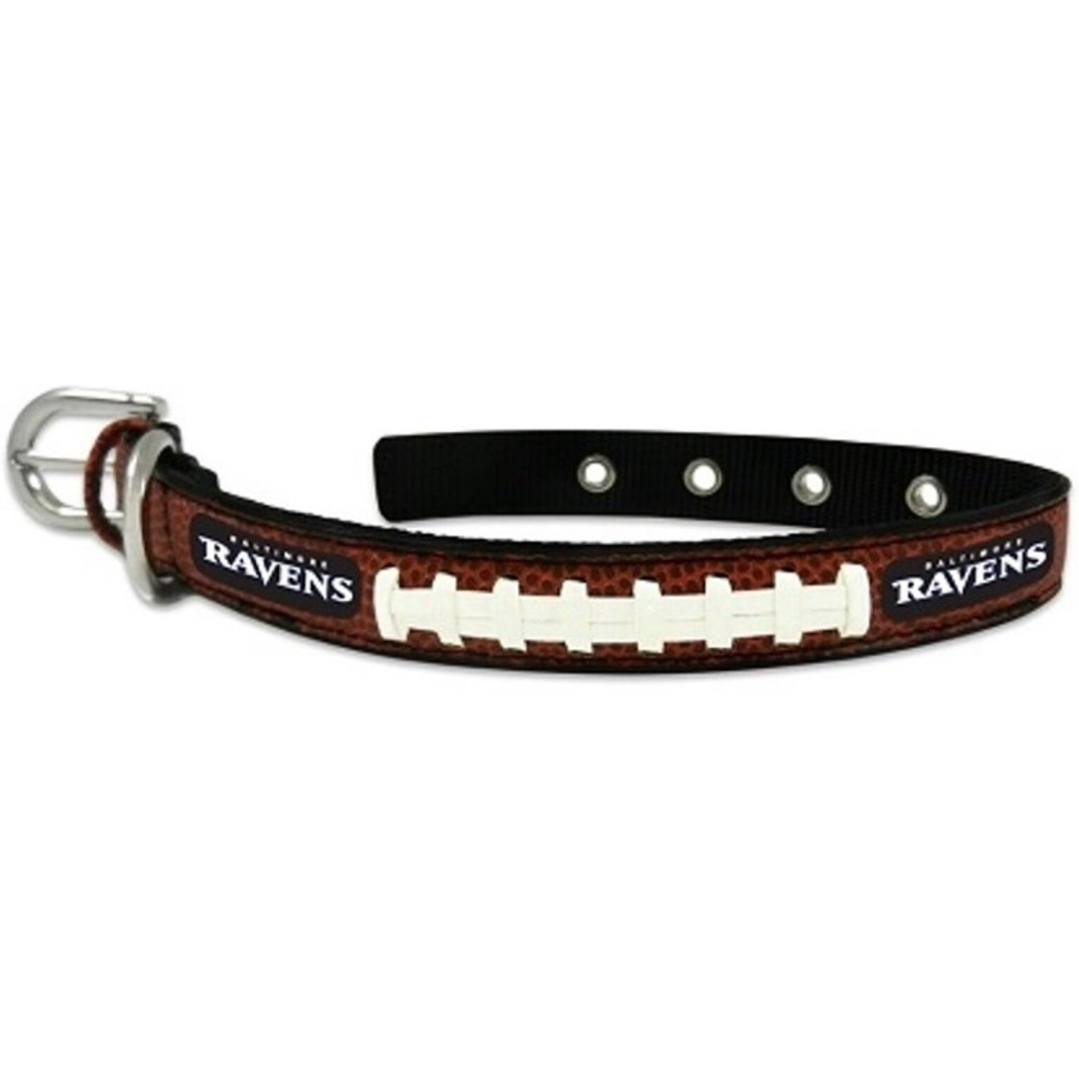 Baltimore Ravens Pet Collar Leather Size Small CO