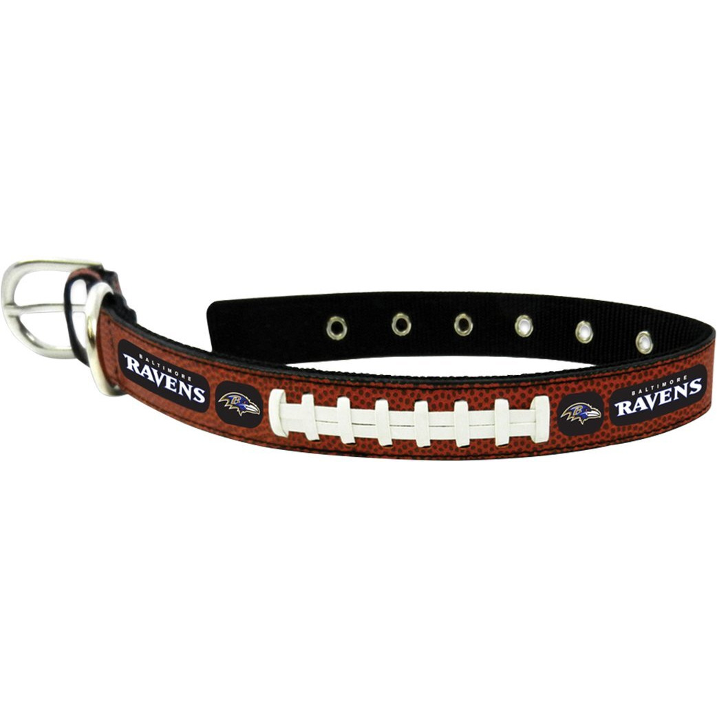 Baltimore Ravens Pet Collar Classic Football Leather Size Toy CO