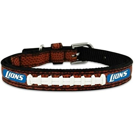 Detroit Lions Pet Collar Leather Classic Football Size Toy CO