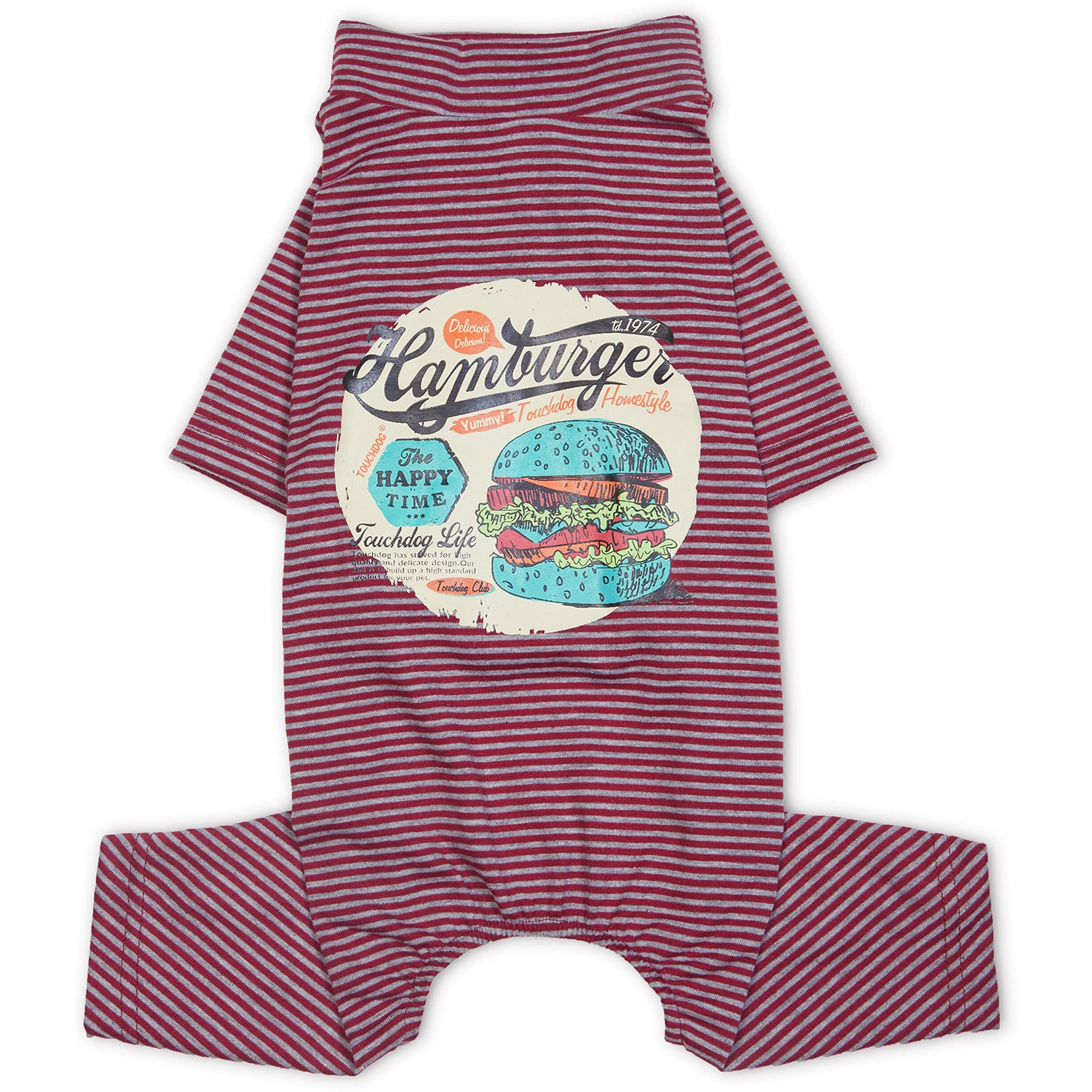 Touchdog Onesie Lightweight Breathable Printed Full Body Pet Dog T-Shirt Pajamas(D0102H7JX8V.)