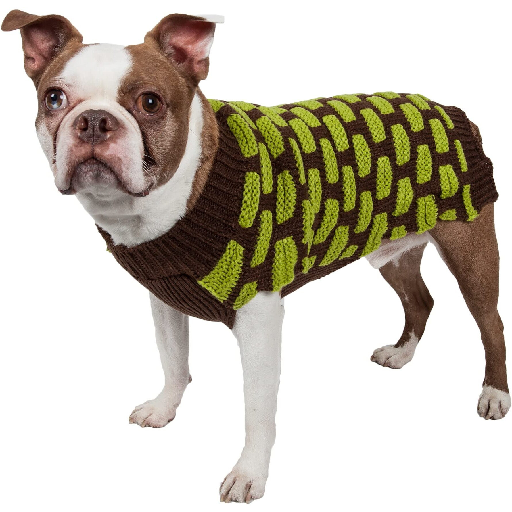 Fashion Weaved Heavy Knit Designer Ribbed Turtle Neck Dog Sweater(D0102H7LDZ7.)