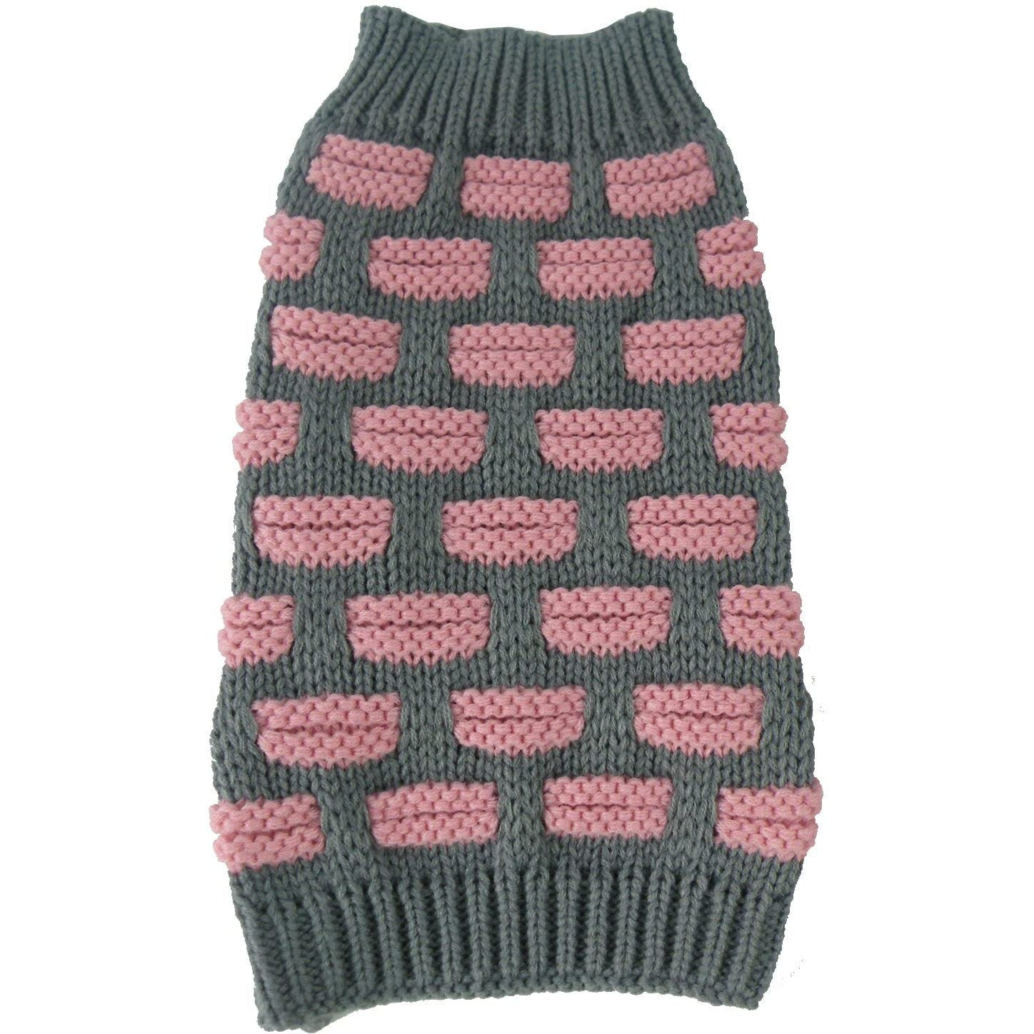 Fashion Weaved Heavy Knit Designer Ribbed Turtle Neck Dog Sweater(D0102H7LDWY.)