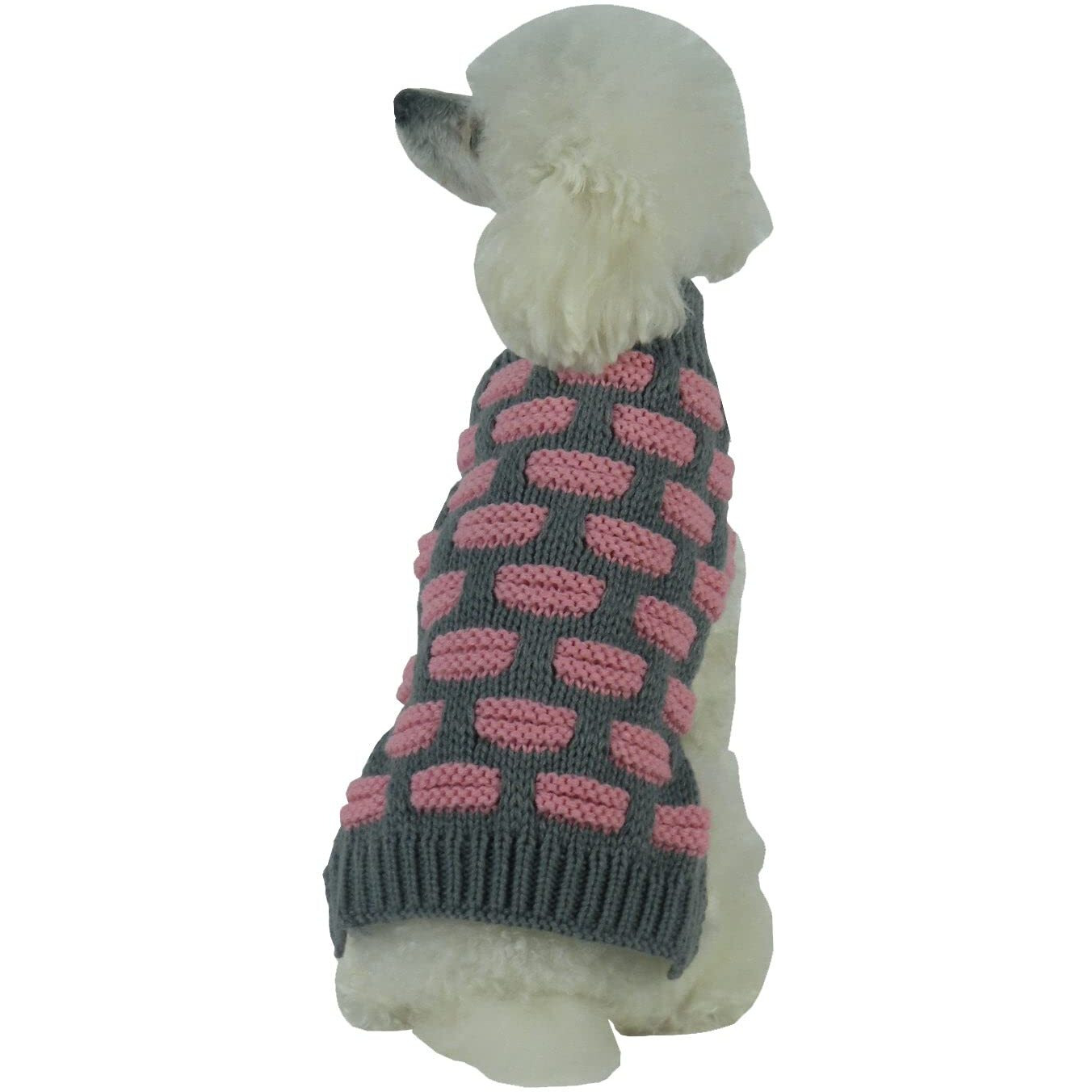 Fashion Weaved Heavy Knit Designer Ribbed Turtle Neck Dog Sweater(D0102H7LDWY.)