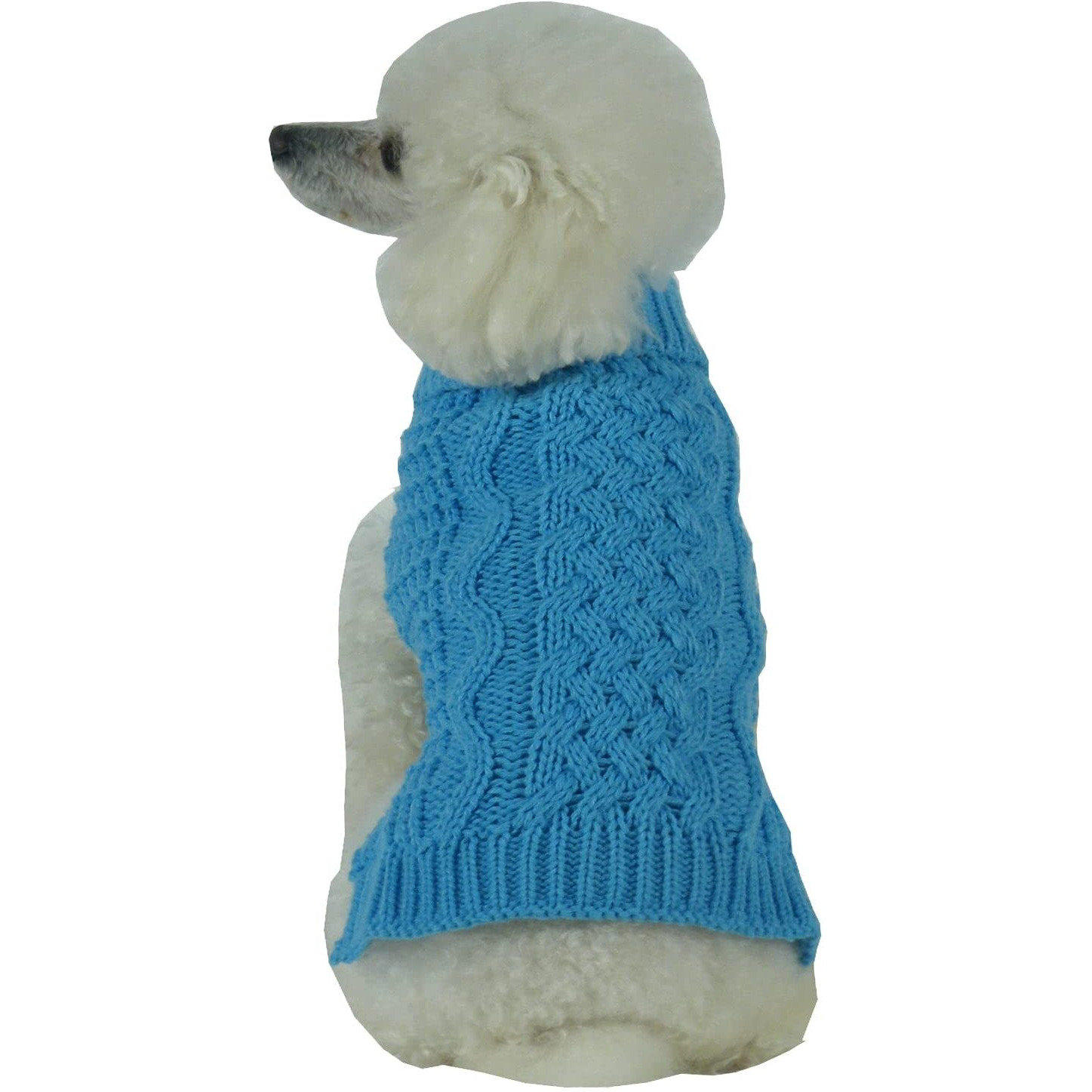 Swivel-Swirl Heavy Cable Knitted Fashion Designer Dog Sweater(D0102H7LDTU.)