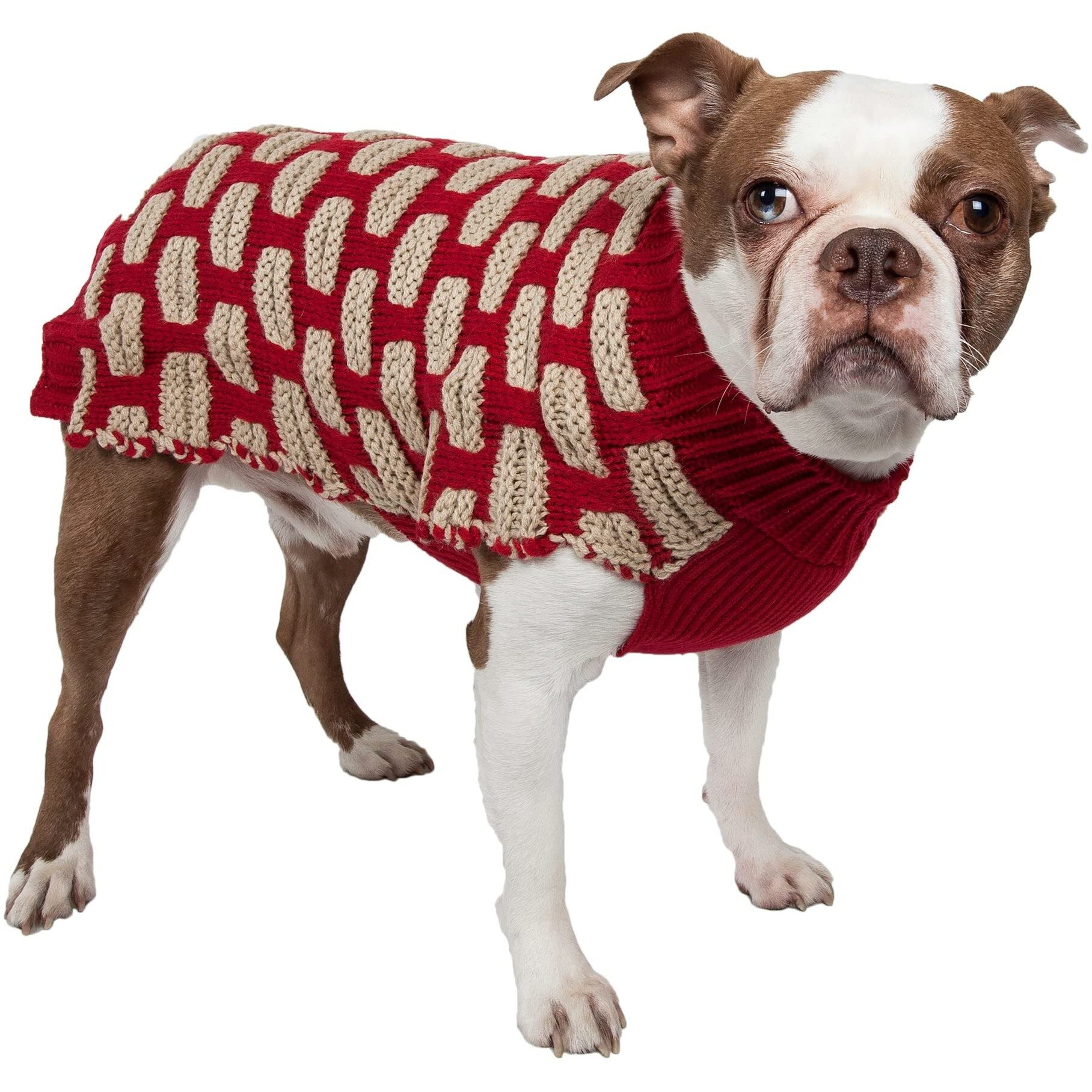 Fashion Weaved Heavy Knit Designer Ribbed Turtle Neck Dog Sweater(D0102H7LDNU.)