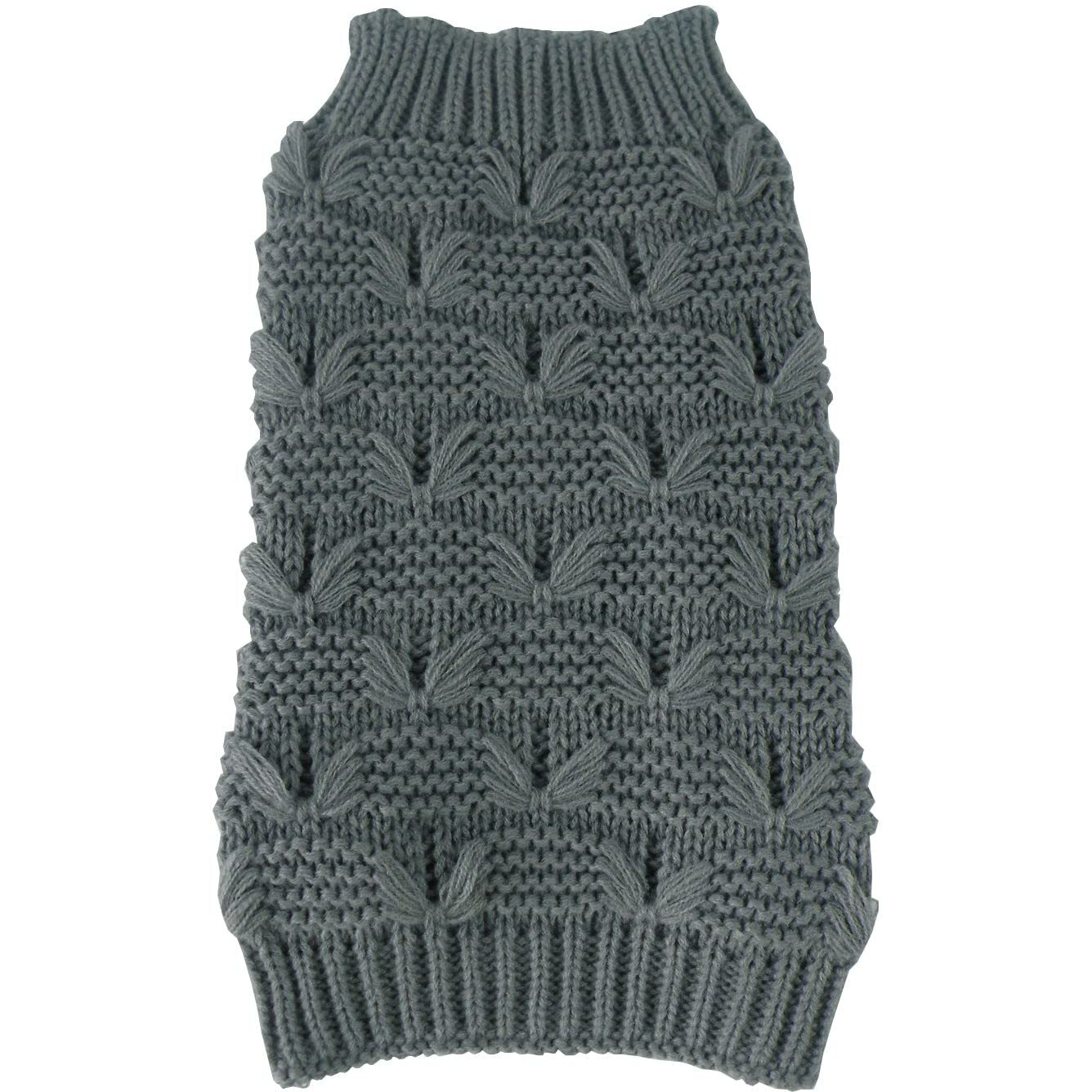 Butterfly Stitched Heavy Cable Knitted Fashion Turtle Neck Dog Sweater(D0102H7LMEV.)