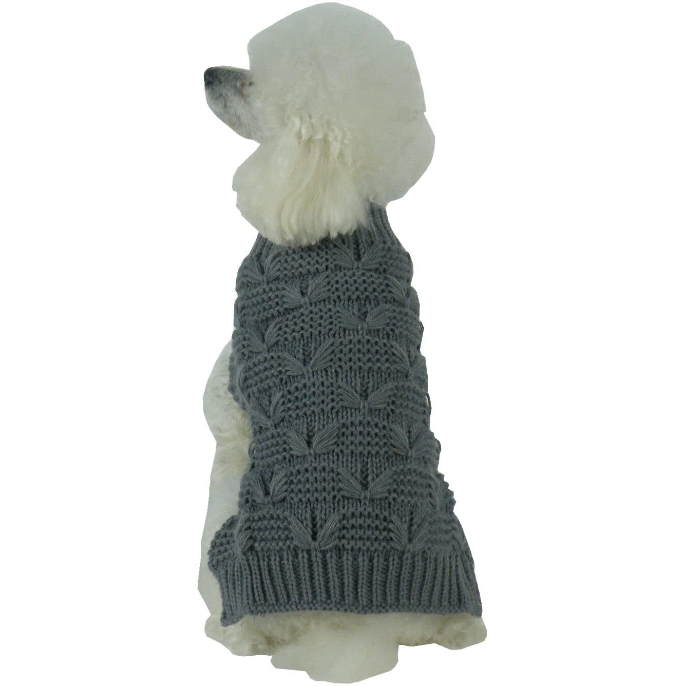 Butterfly Stitched Heavy Cable Knitted Fashion Turtle Neck Dog Sweater(D0102H7LMEV.)