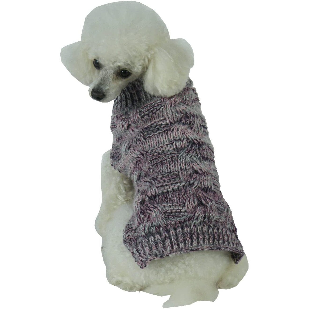 Royal Bark Heavy Cable Knitted Designer Fashion Dog Sweater(D0102H7LMYU.)