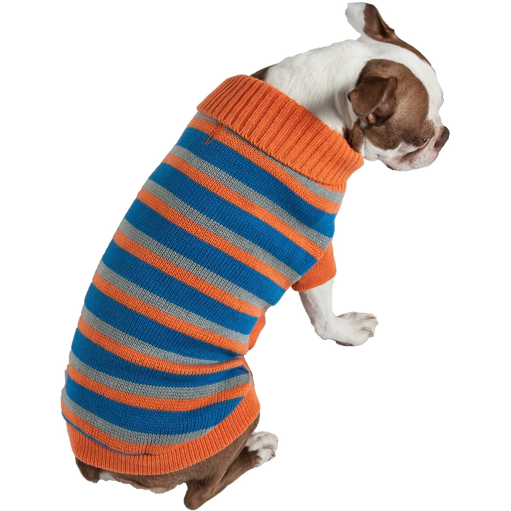 Heavy Cable Knit Striped Fashion Polo Dog Sweater(D0102H7LDPW.)