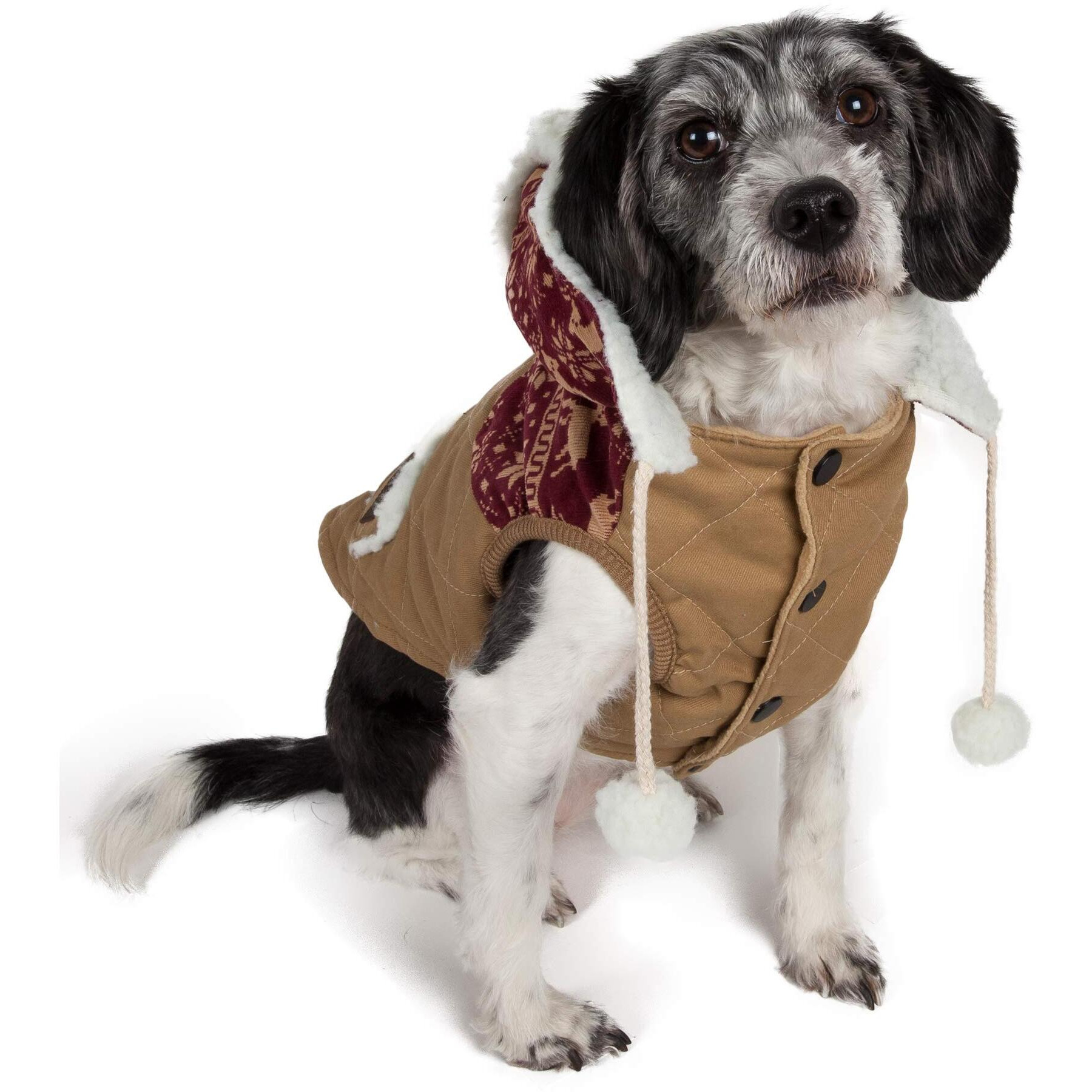 Touchdog Snowadayz Pom Pom Pet Hooded Sweater(D0102H70FDA.)