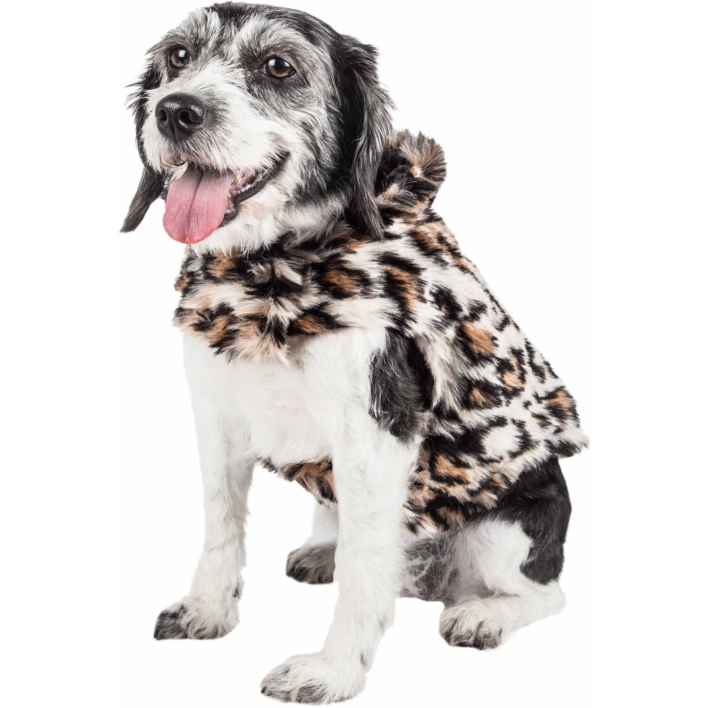 Pet Life Luxe 'Lab-Pard' Dazzling Leopard Patterned Mink Fur Dog Coat Jacket(D0102H7LUP7.)