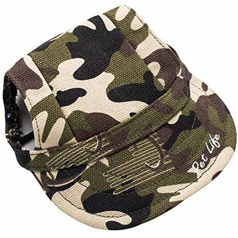 Pet Life 'Torrential Downfour' Camouflage Uv Protectant Adjustable Fashion Dog Hat Cap(D0102H7LF9U.)