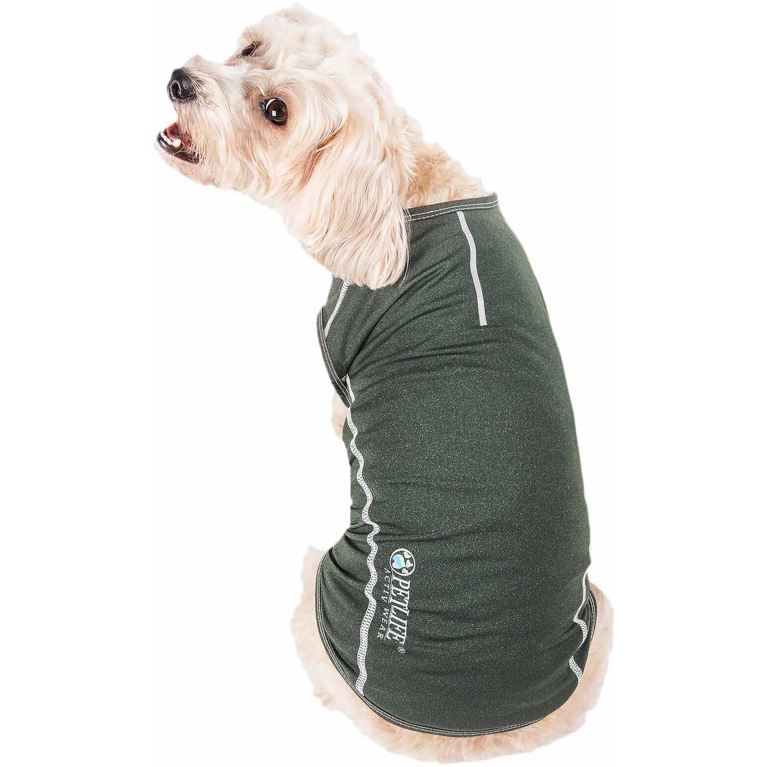 Pet Life Active 'Racerbark' 4-Way Stretch Performance Active Dog Tank Top T-Shirt(D0102H7LF07.)