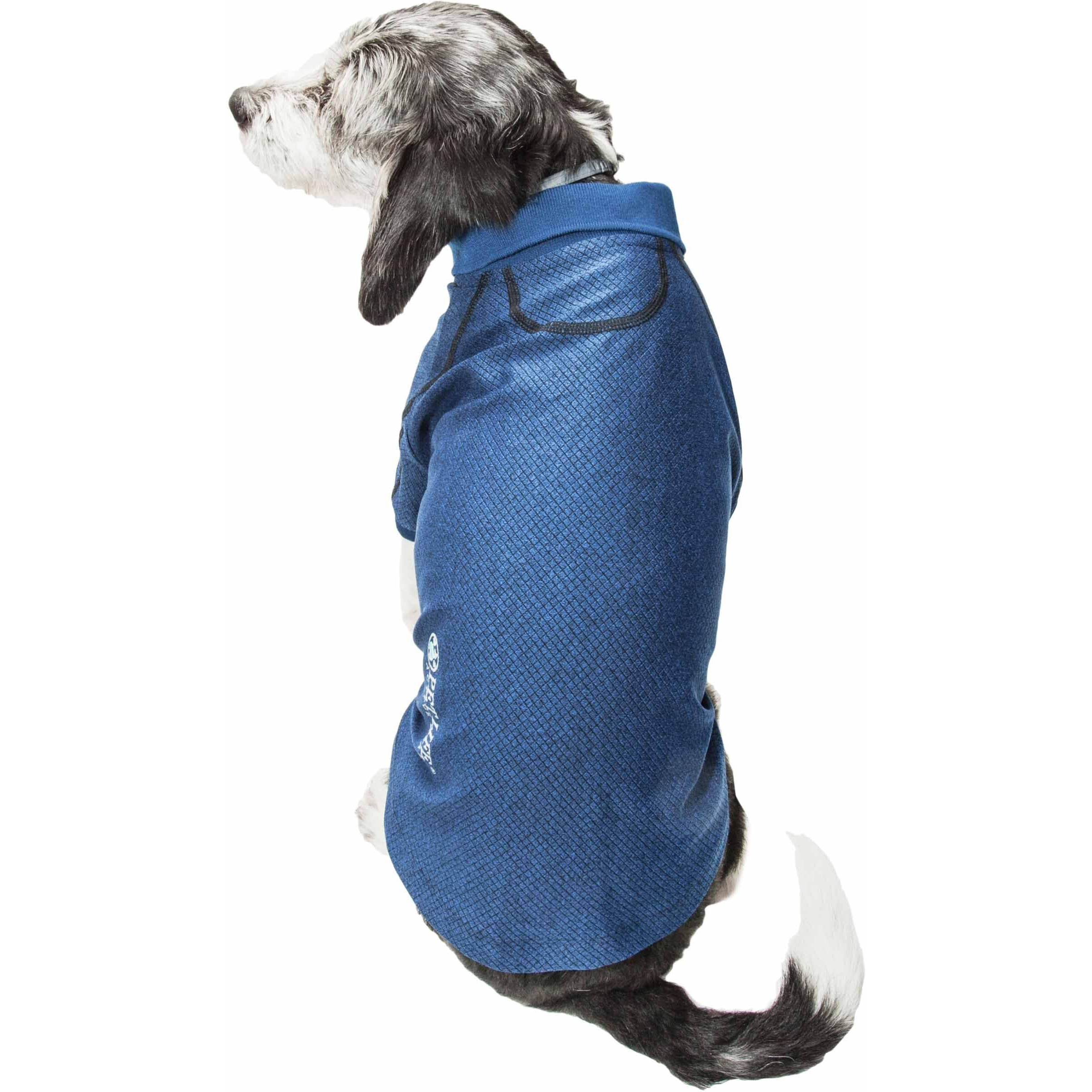 Pet Life Active 'Fur-Flexed' Relax-Stretch Wick-Proof Performance Dog Polo T-Shirt(D0102H7L3CY.)
