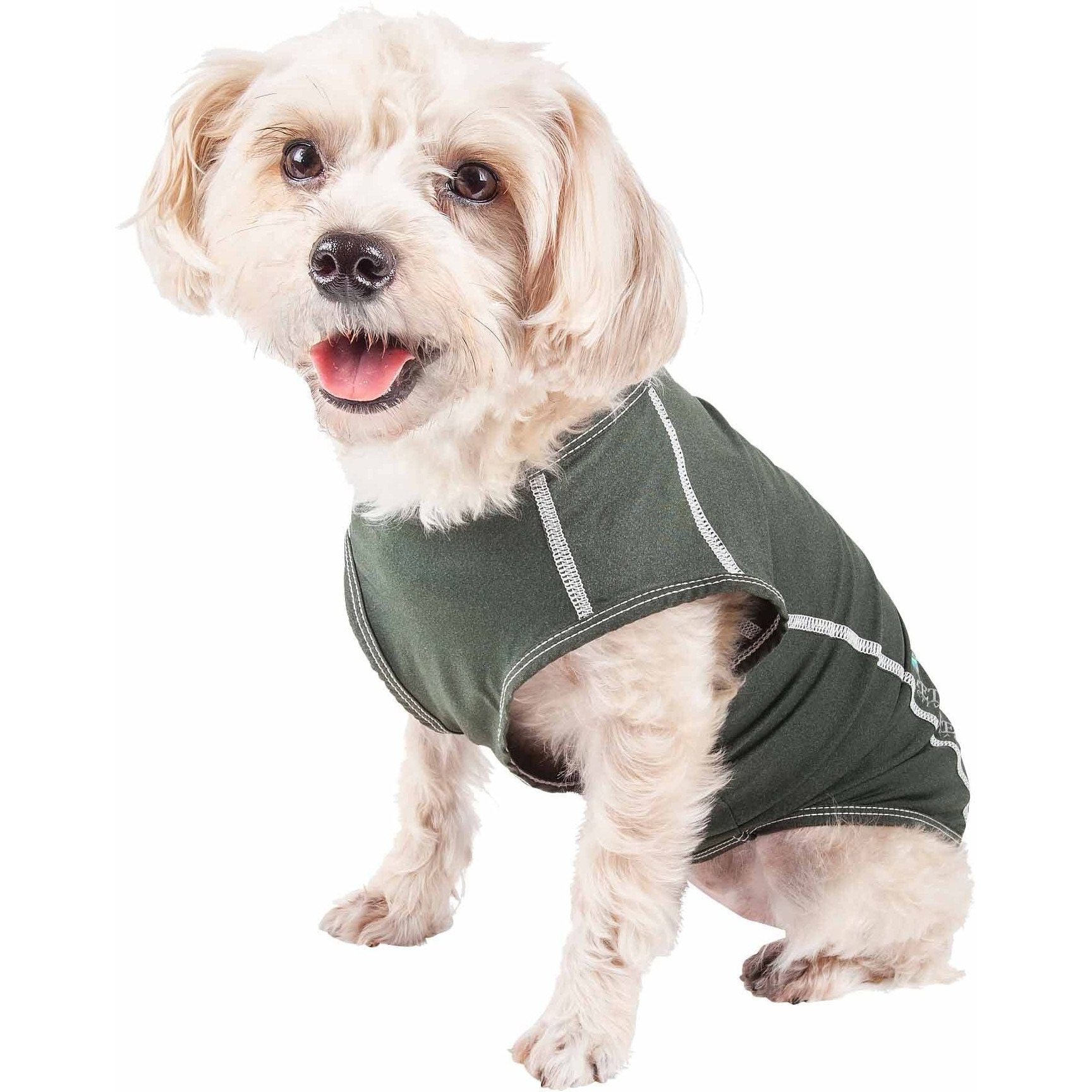 Pet Life Active 'Racerbark' 4-Way Stretch Performance Active Dog Tank Top T-Shirt(D0102H7LFLV.)