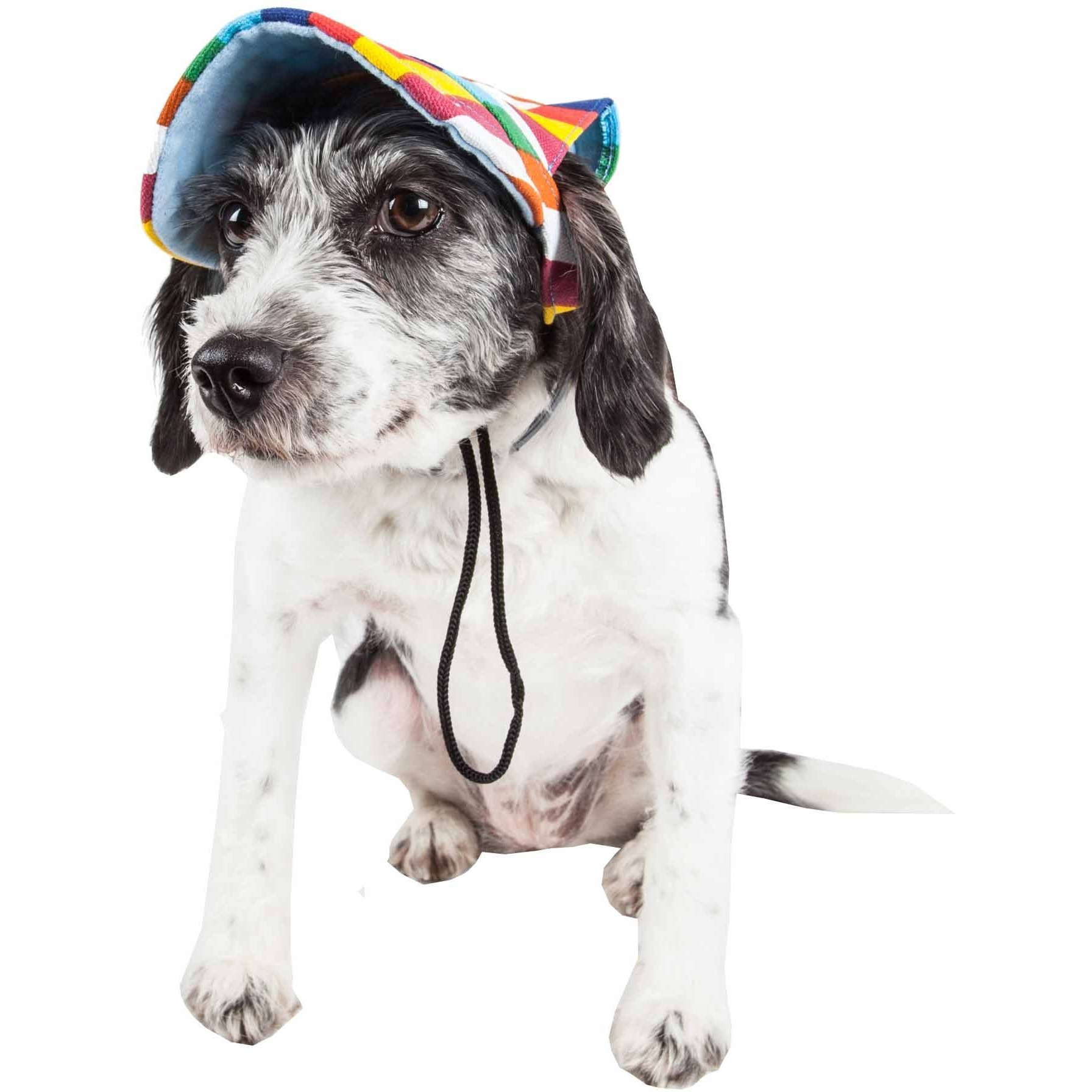 Pet Life 'Colorfur' Floral Uv Protectant Adjustable Fashion Dog Hat Cap(D0102H7LFSV.)