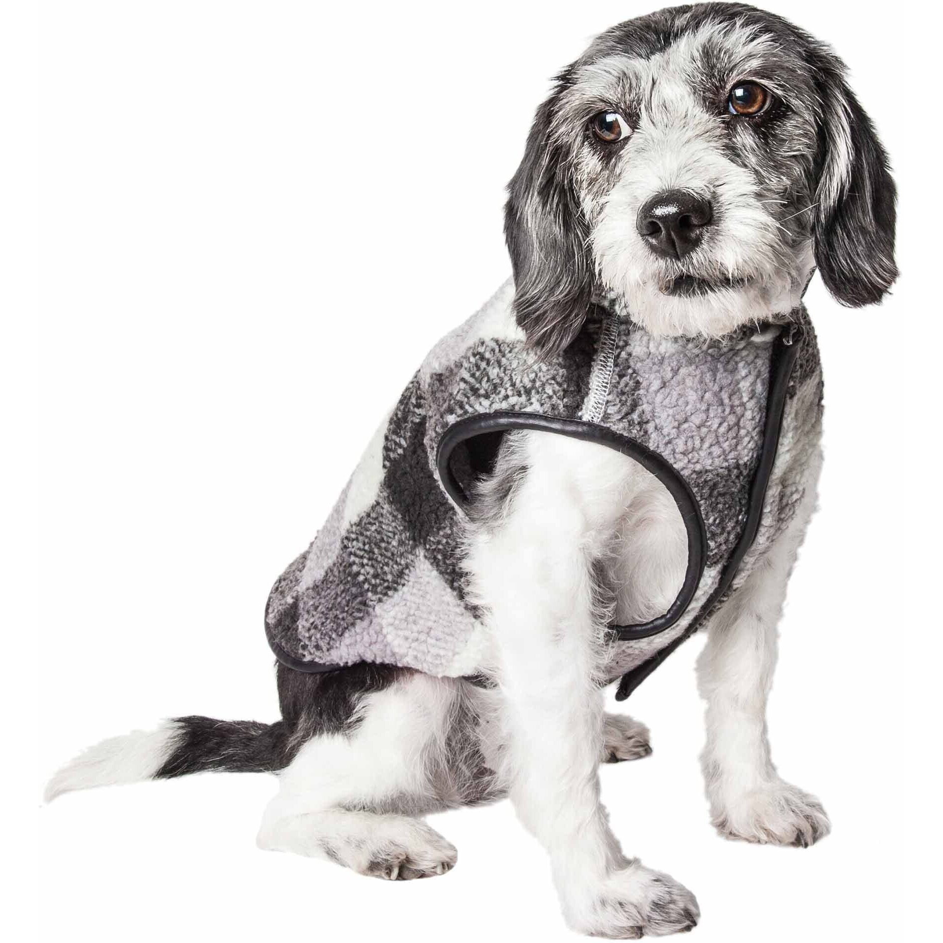 Pet Life 'Black Boxer' Classical Plaided Insulated Dog Coat Jacket(D0102H7LU17.)